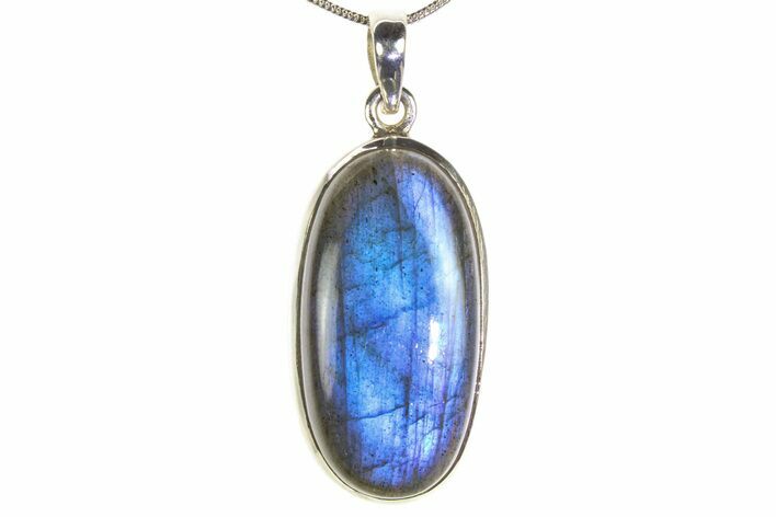 Brilliant Blue Labradorite Pendant with Chain #302790